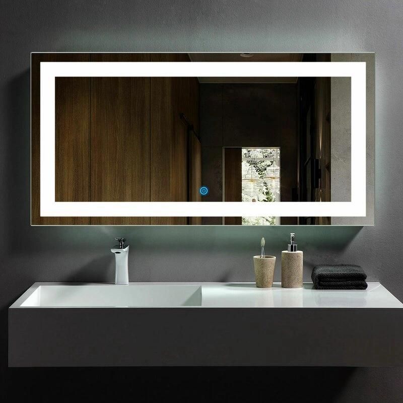 Lighted Bathroom Mirror Home Hotel Decoration Vanity Mirror with Anti-Fog & Touch Sensor
