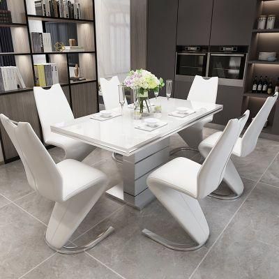 Modern Design Home Furniture Dining Table Sets Gloss Living Room Tempered Glass Dining Table Sets