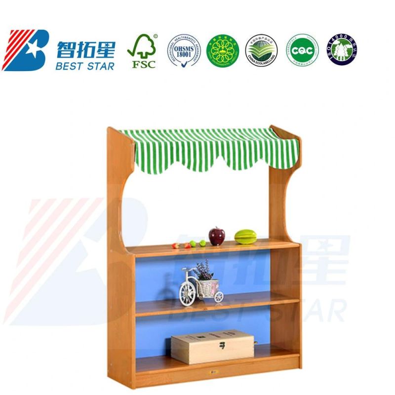 Kindergarten Role-Play Furniture, Preschool Children Playing Area and Indoor Playroom Furniture, Wood Play Game Workstation, Kids Puppet Workstation