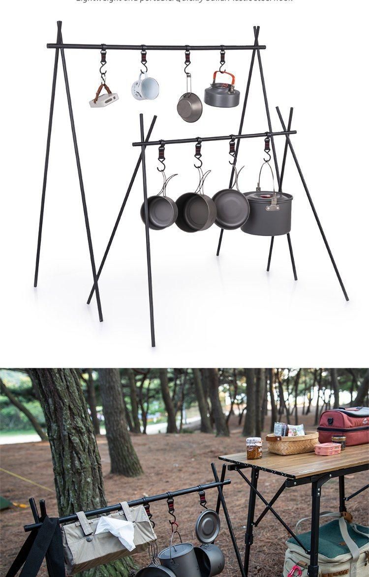 Hot-Selling Ultralight Hanging Rack Outdoor Campfire Tripod with Hook