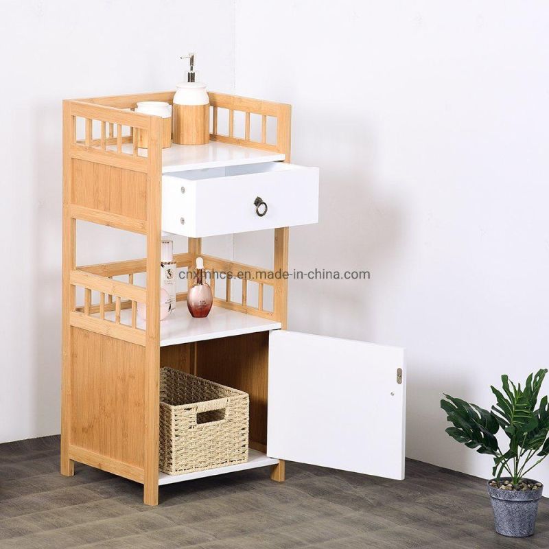 Livingroom Storage Cabinet with Doors, Shelves, Floor Bathroom Rack, Multifunctional Wooden Accent Cabinet, Bathroom Laundry Room Entryway Kitchen Pantry