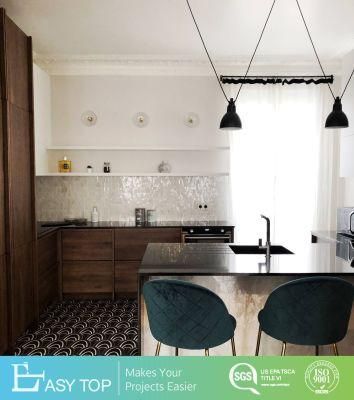 Modular Wood Color HPL Laminate Finish MDF Modern Kitchen Cabinets Door Furniture