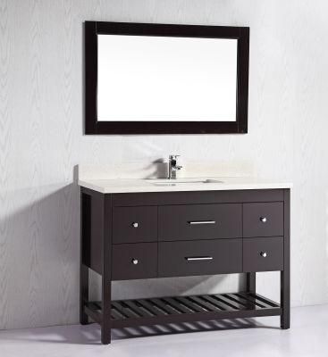 48&quot; Solid Wood Bathroom Furniture with Quartz Top for USA