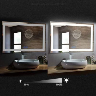 Home Decorative Bathroom LED Mirror Vertically or Horizontally Wall Mounted Mirror with Dimmer &amp; Bluetooth