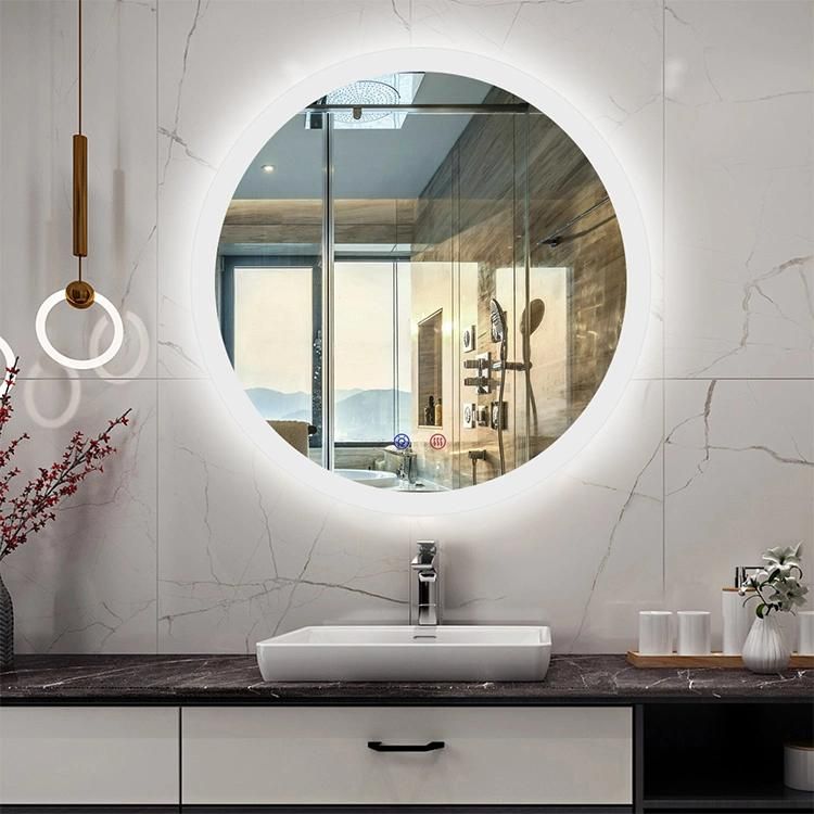 Manufacturer of Frameless Round LED Bathroom Wall Hang Mirror for Makeup Dressing