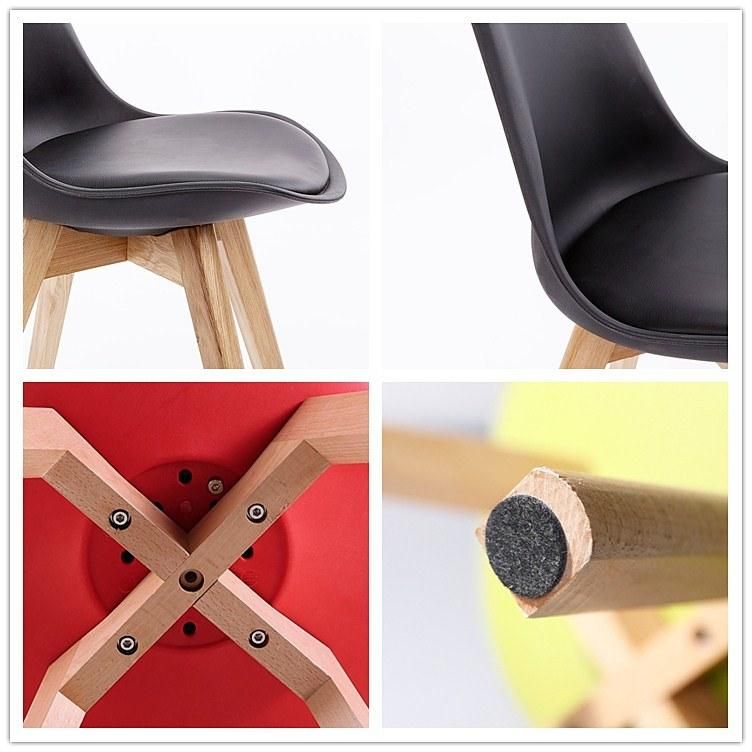 Wholesale Modern Cheap Colored Wooden Legs Plastic Dining Chair