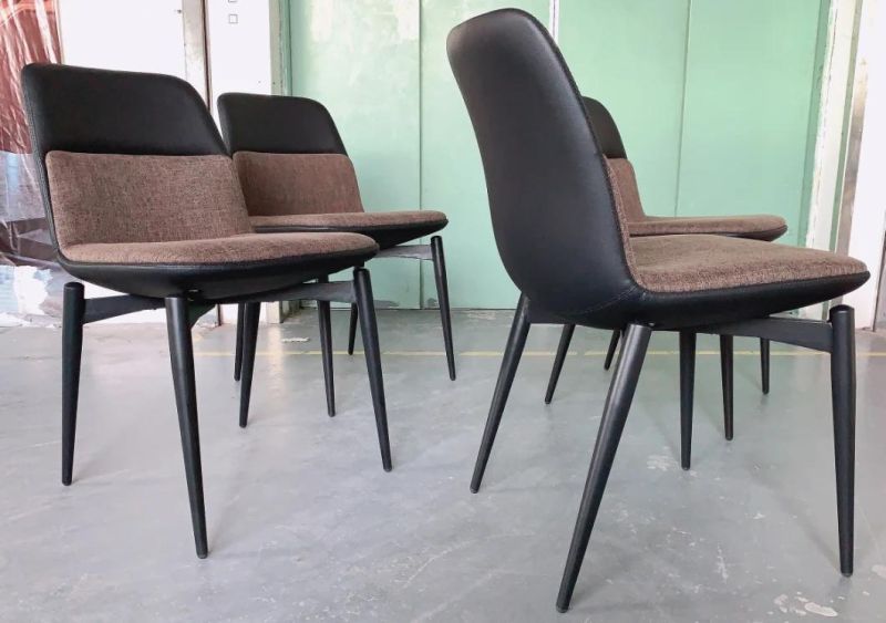 2022 New Designed Plywood Board Fabric Dining Cafeteria Chair with Steel Leg