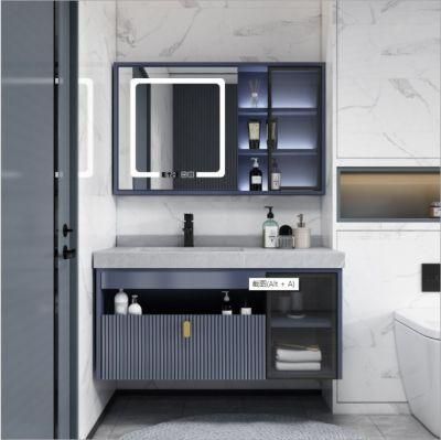 Rock Board Bathroom Cabinet Combination Modern Simple Nordic Oak Bathroom Intelligent Washstand Washbasin Washbasin