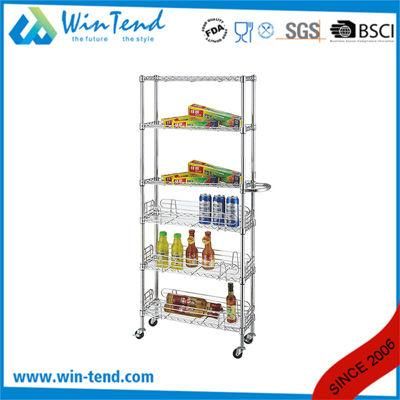 Home Kitchen Light Duty Storage Rack 6 Tier Mobile Wire Racking System