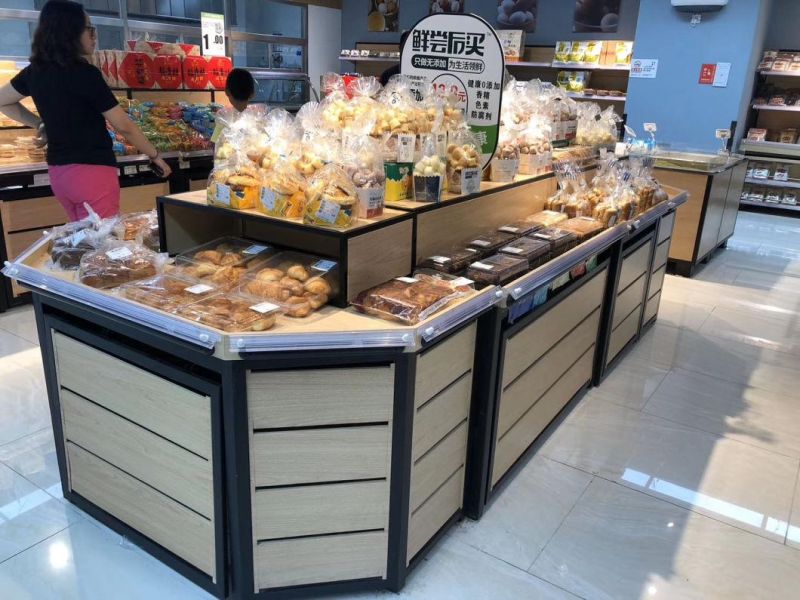 Modern Furniture Bakery Shop Furniture Food Shelf Cake Showcase Bread Display Stand Bread Display Cabinet