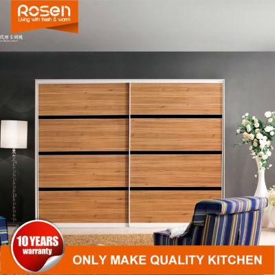 Wood Veneer Sliding Door Wardrobe for Bedroom Hot Sale