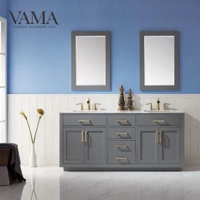 Vama 72 Inch Hotel Entry Lux Modern Bathroom Furniture with Marble Top Foshan Factory 531072