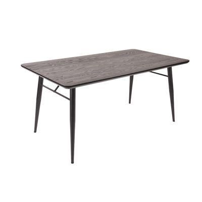 High Quality Modern MDF Top Black Legs Banquet Rectangle Dining Table