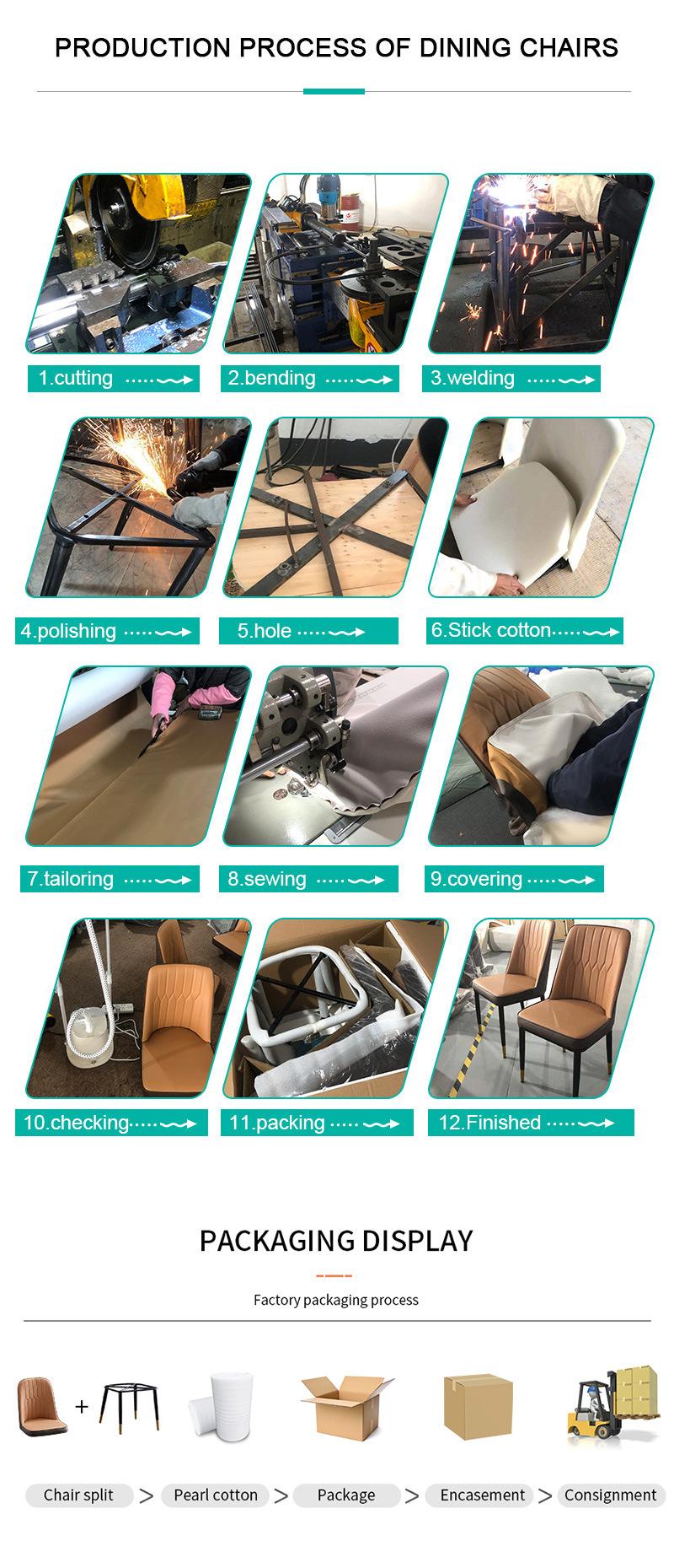 Custom Comfortable Industrial Leather Furniture Dining Room Chairs