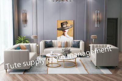 Light Luxury American Leather Sofa Living Room