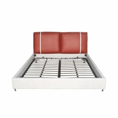 Wholesale Customized Hotel Modern Fashion Home Furniture Bedroom Metal King Leather Bed