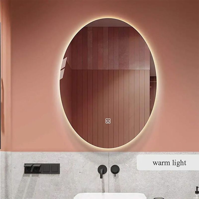 Modern Oval Shape LED Bathroom Vanity Wall Mirror with Backlit Light