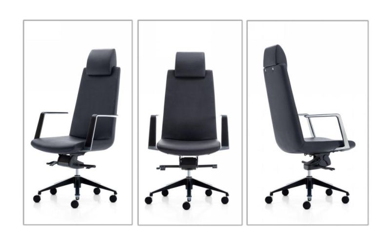 Nordic Style Swivel Genuine Leather Soft Breathable Adjustable Lift Office Chair Modern Furniture