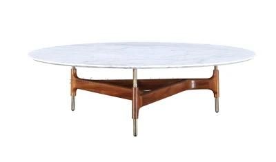 Zhida Modern Home Furniture Hot Sale Villa Living Room Center Hotel Table Round Stainless Steel Leg Marble Coffee Tea Table