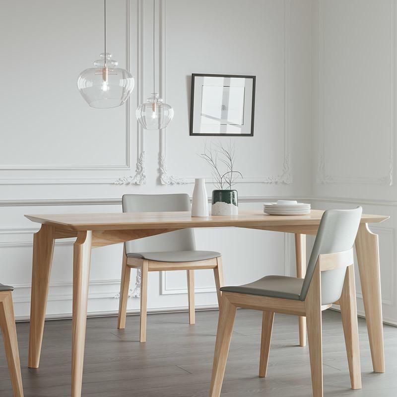 Modern MDF Wood Oak Kitchen Rectangle Dining Table Set