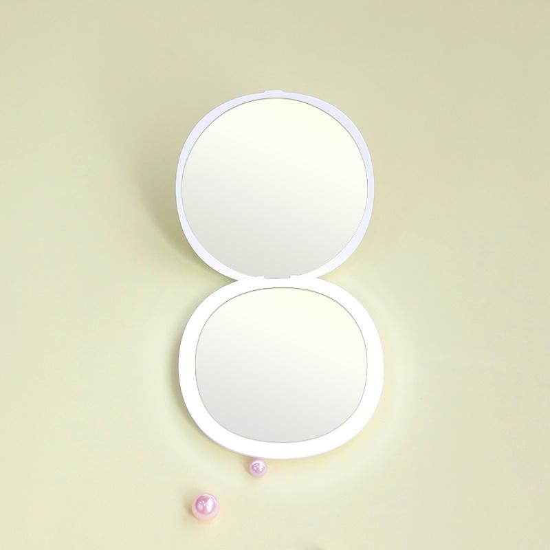 Compact Pocket 1X/3X Magnifying Round Mini LED Cosmetic Mirror