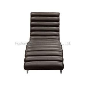 Genuine Leather Indoor Stainless Steel Chaise Lounge Furniture