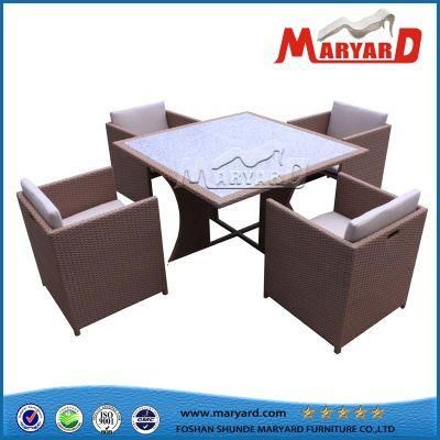 Garden Outdoor Furniture Modern Rattan Patio Dinner Table and Chairs