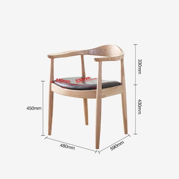 Furniture Modern Furniture Chair Home Furniture Wooden Furniture Wooden Chair Leather Solid Wood Low Round Back Cafe Furniture Dining Chair with Wooden Leg