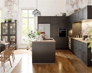Classic Style High Grade Durable Freestanding Lacquer Kitchen Cabinet with Kitchen Island