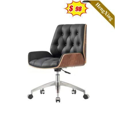 Simple Design Office Furniture Black PU Leather Chairs with Wheels Height Adjustable Swivel Leisure Lounge Chair
