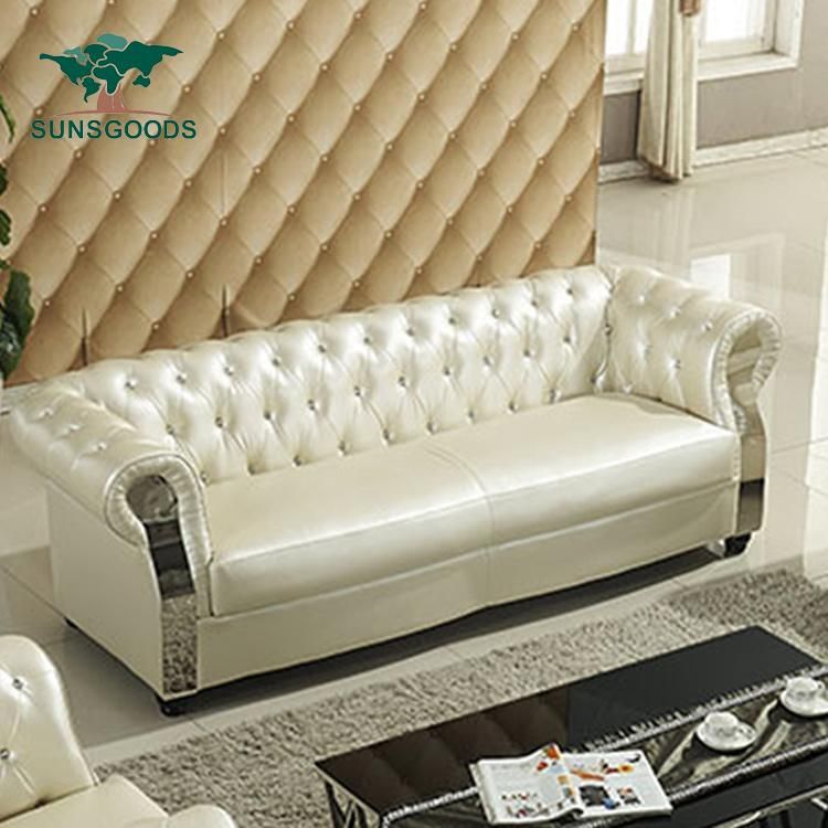 Modern Home Living Room Furniture 123 Seat Leather Couch Chesterfield Designer Sofa