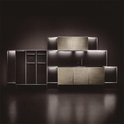 Modern Design Home Hotel Black Lacquer High Gloss PVC Modular Kitchen Furniture