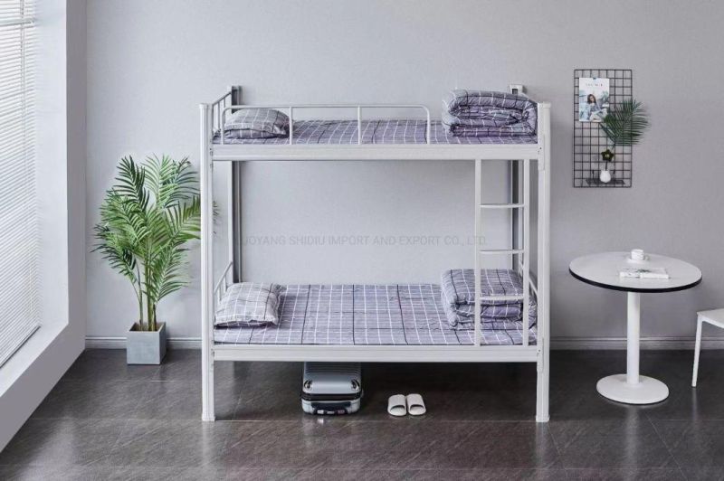 Durable Modern Metal Bedroom Bunk Bed White Metal Bed Frame