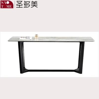 Modern Rock Board Furniture Carbon Steel V-Shaped Table