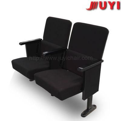 Jy- 302s 6D Numbers Interlocking Fabric Padded Cinema Chair Cheap Wooden Armrest Chair Conference Chair with Writing Tablet