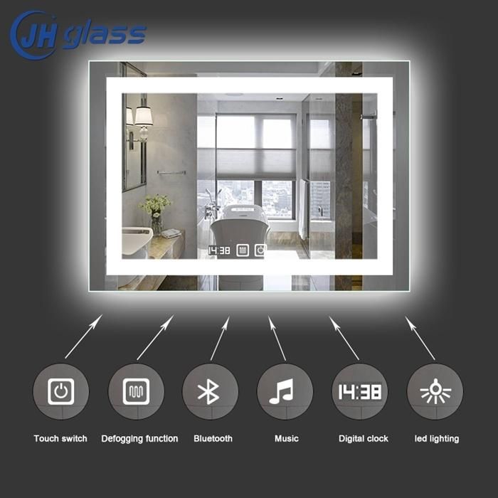Luxury Circle Aluminum Framed Backlit LED Bathroom Mirror for Home Decoration