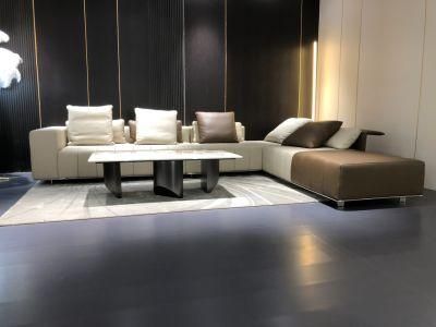 High End Modern Italian Minimalist Design Fabric Couch Sofa Set Furniture Lifestyle Leather L Shape Living Room Sofa