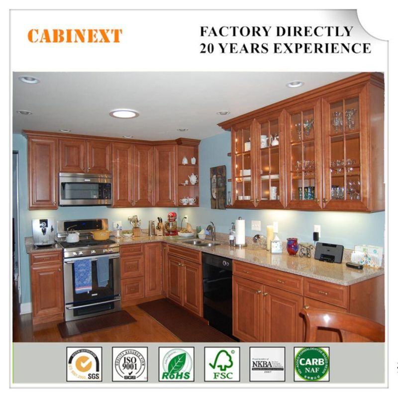 Linear Style Cabinext Kd (Flat-Packed) Customized Modern Kitchen Bathroom Cabinets with CE