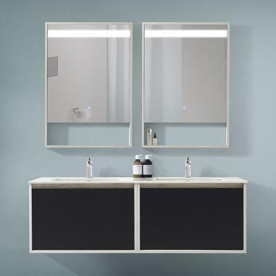 Modern Plywood Wall Mounted Bathroom Vanity with LED Mirror