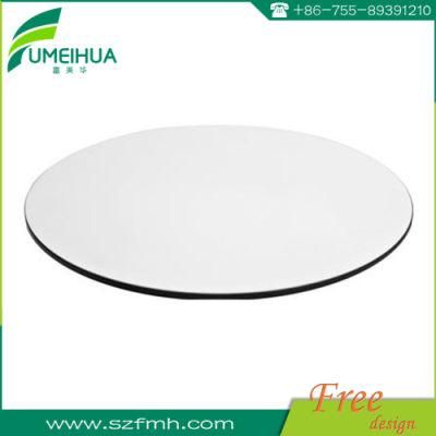 12mm White Round Phenolic Resin Restaurant Table Top with Bull Nose Edge