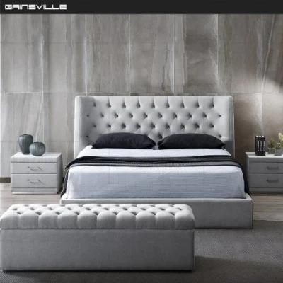 UK Design Modern White Color Wooden Material Bedroom Set with Hydralic Storage Furniture