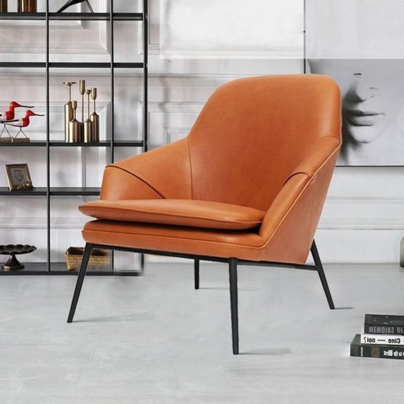 Nordic Lounge Armchair Leather Art Discussion Designer Leather Leisure Chair