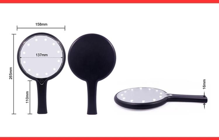 Hand Travel Pocket Beauty Mirrors 12PCS LED with Handle