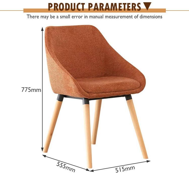 Nordic Style Dining Room Furniture Comfortable Velvet Fabric Seat Dining Chair with Beech Wood Legs
