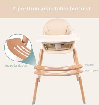 2022 Safety Hot Selling Baby Wooden Chair Baby Wooden Feeding Table Child Baby Safety High Chair Seat Baby Sitter