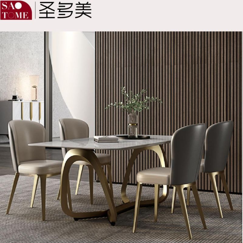 Modern Living Room Dining Room Furniture Stainless Steel Inverted V-Shaped Table Dining Table