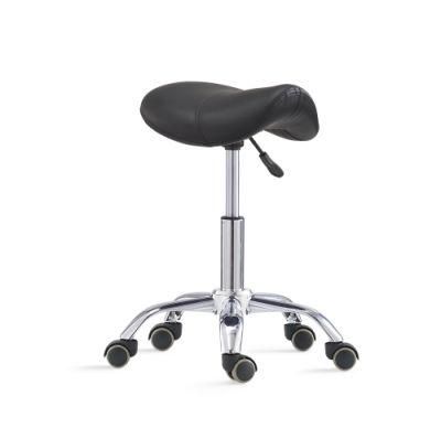 Ergonomic Saddle Chair - Comfortable Saddle Stool with Wheels - Swivel Salon Cutting Stool for Kitchen, Salon, SPA, Tattoo, Pedicure, Massage -E
