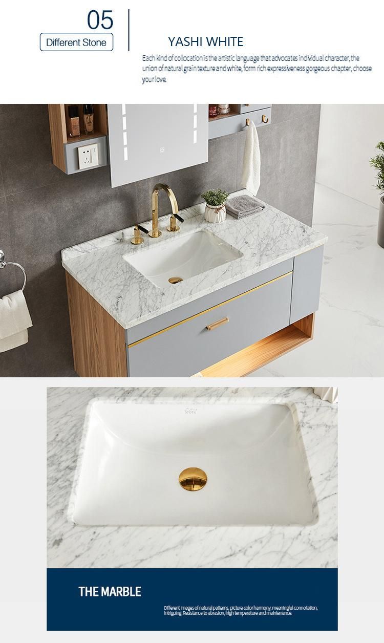 USA Single Sink Bathroom Hotel Light Vanity Marble Unit Cheap for UK