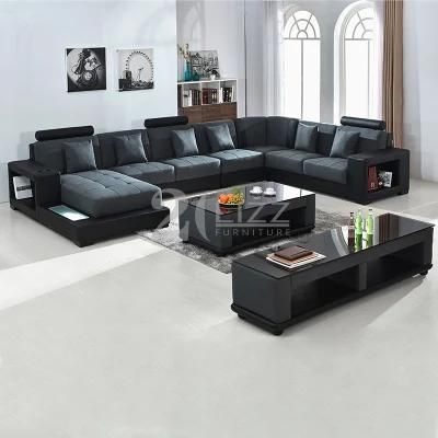 Modern Furniture Contemporary U-Shape Leather Sofa for Home Use