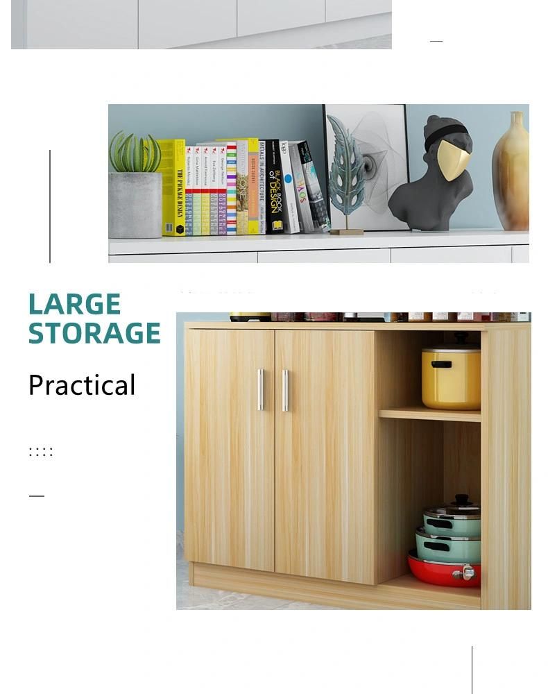 Log Color Modern Style Factory Customized Bedroom Furniture Wooden Lockable 2-Door Wardrobe with 2 Drawers